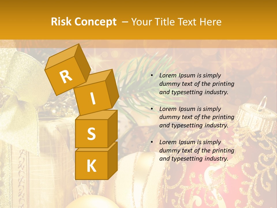 Decoration Card Golden PowerPoint Template