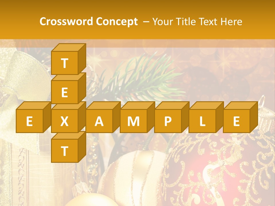 Decoration Card Golden PowerPoint Template