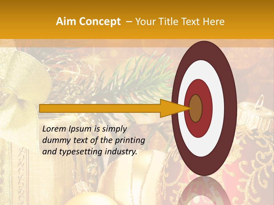 Decoration Card Golden PowerPoint Template