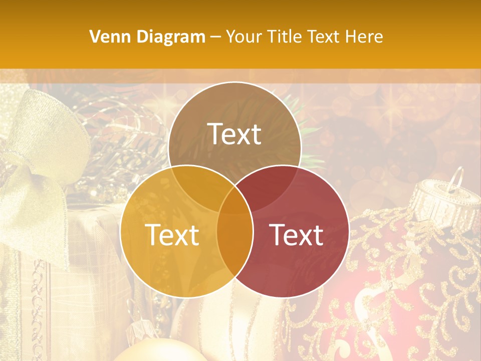 Decoration Card Golden PowerPoint Template