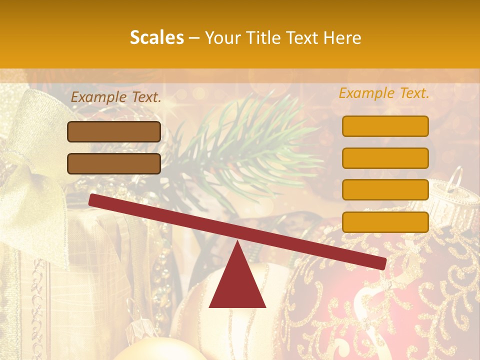 Decoration Card Golden PowerPoint Template