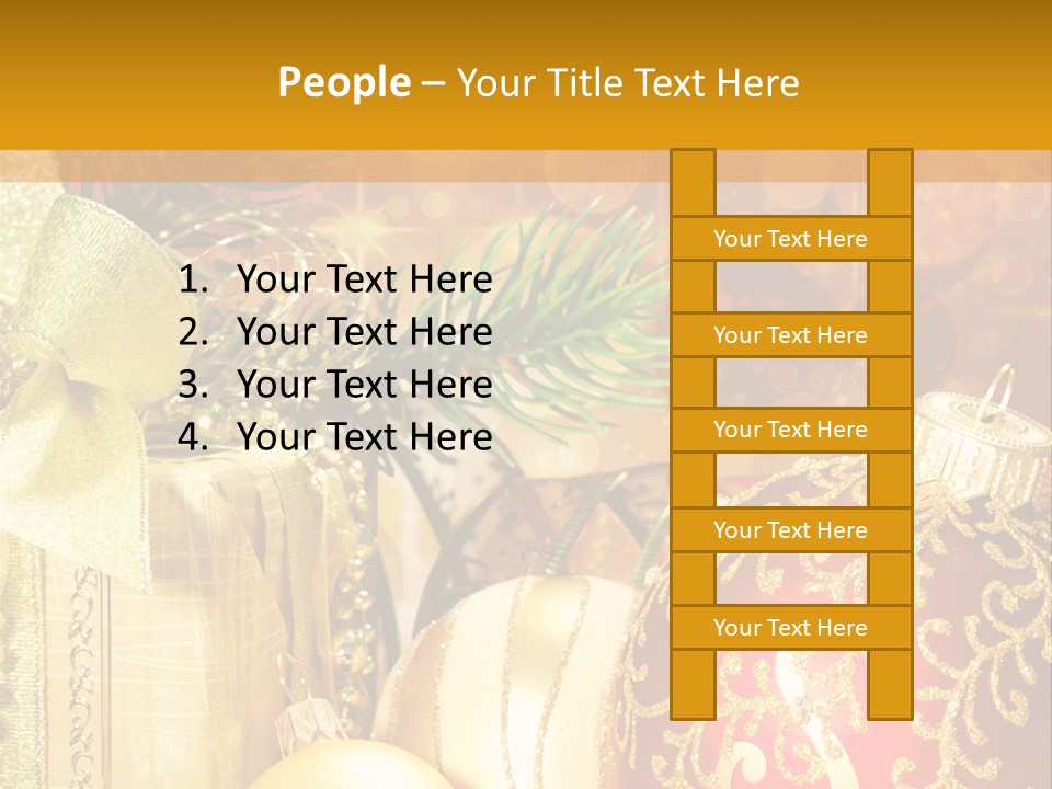 Decoration Card Golden PowerPoint Template