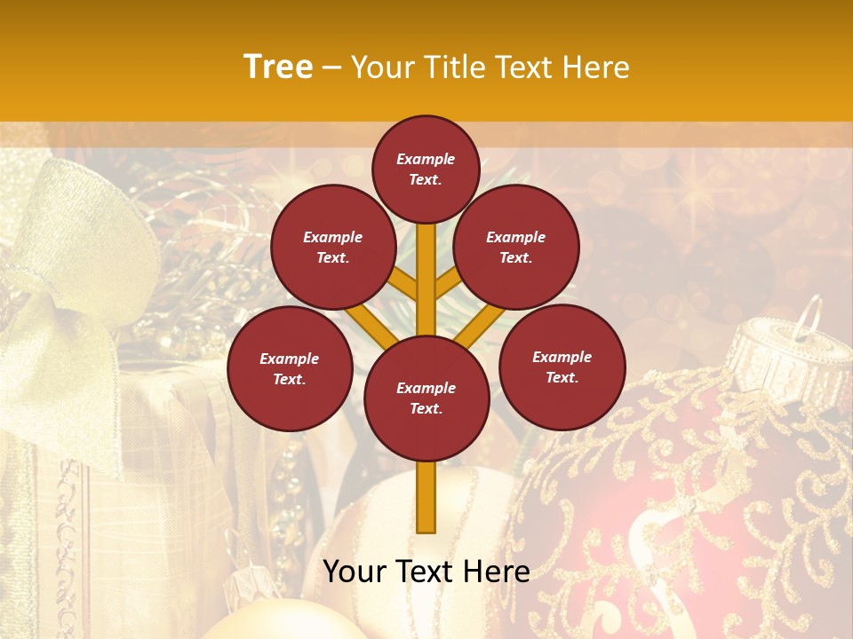 Decoration Card Golden PowerPoint Template