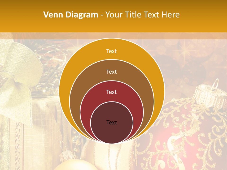 Decoration Card Golden PowerPoint Template