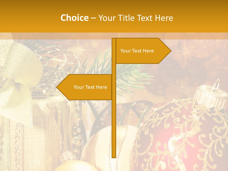 Decoration Card Golden PowerPoint Template