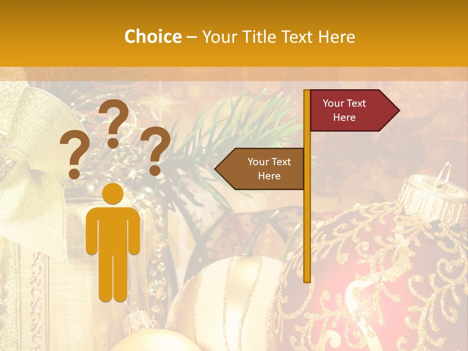 Decoration Card Golden PowerPoint Template