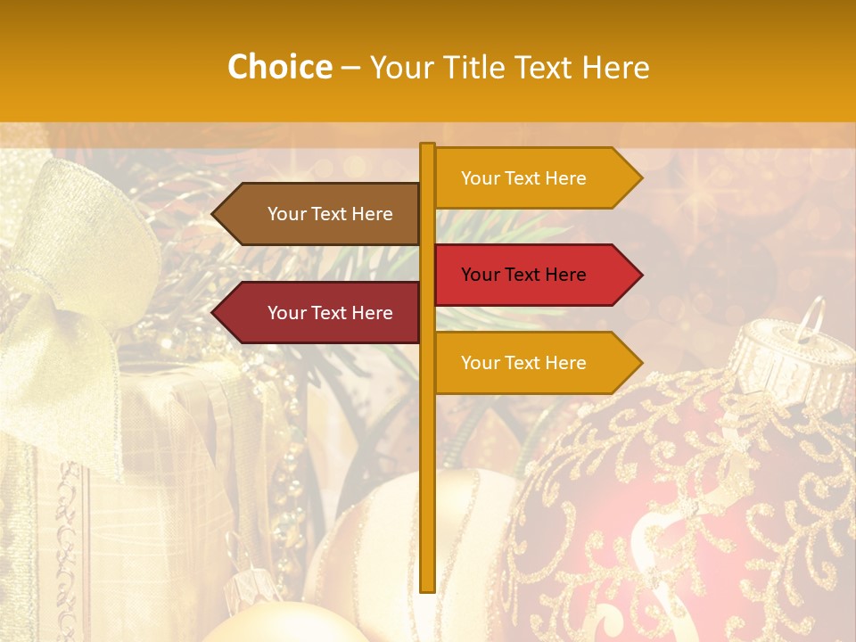 Decoration Card Golden PowerPoint Template