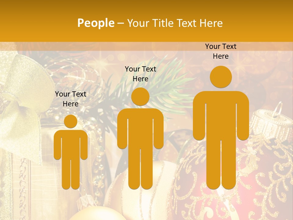 Decoration Card Golden PowerPoint Template