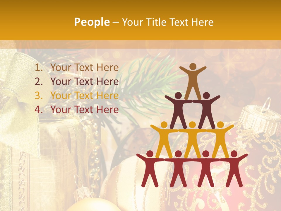 Decoration Card Golden PowerPoint Template