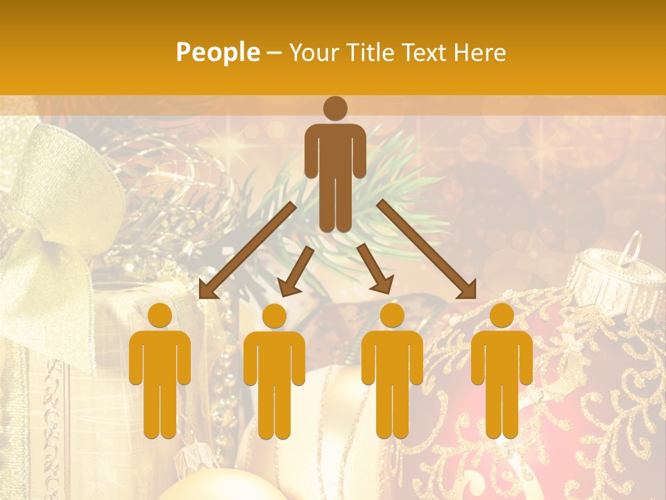 Decoration Card Golden PowerPoint Template