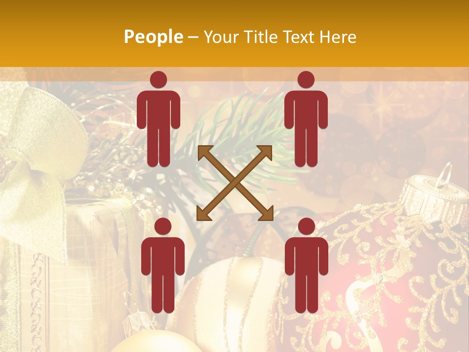 Decoration Card Golden PowerPoint Template