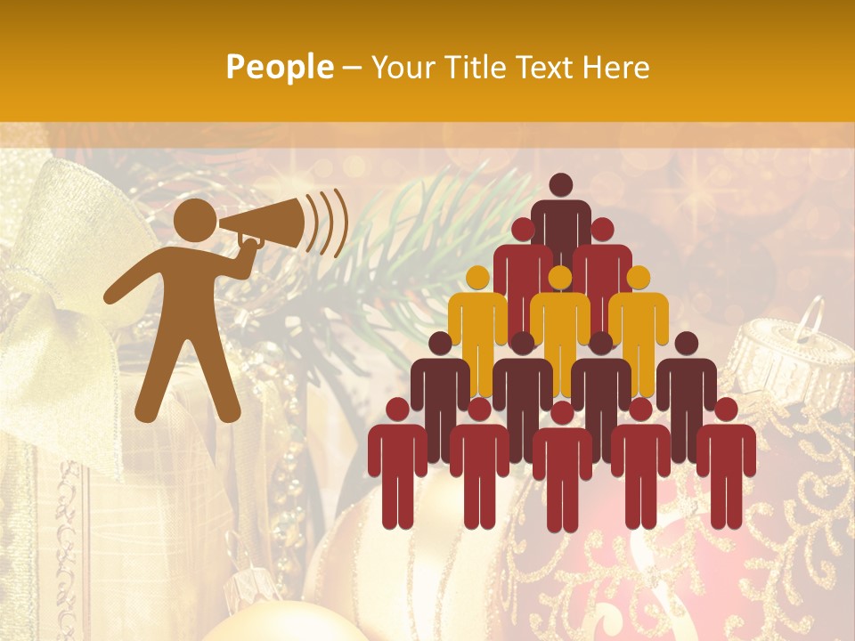 Decoration Card Golden PowerPoint Template