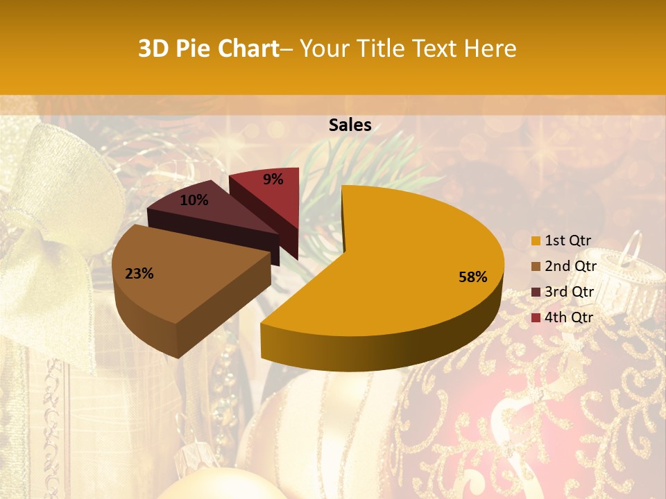 Decoration Card Golden PowerPoint Template