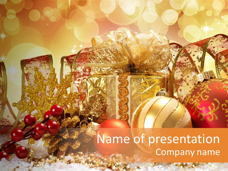 Gift New Gold PowerPoint Template