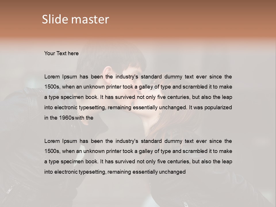 Boy Kiss Together PowerPoint Template