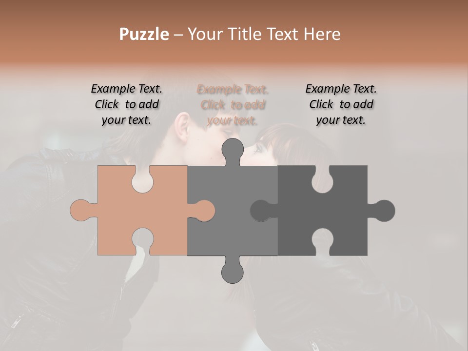 Boy Kiss Together PowerPoint Template