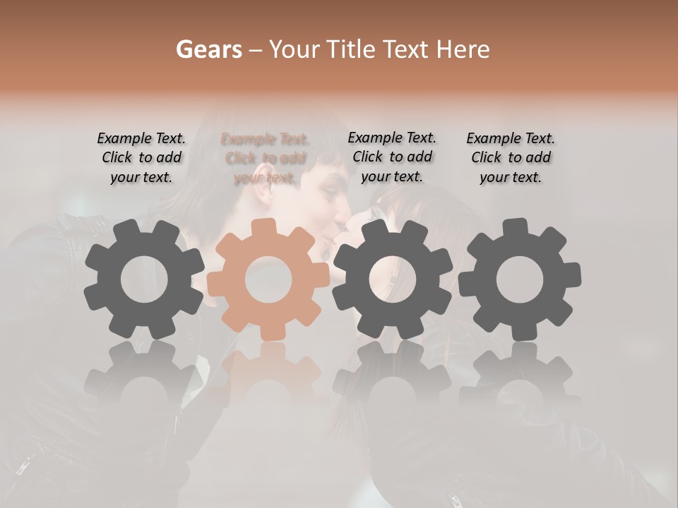 Boy Kiss Together PowerPoint Template