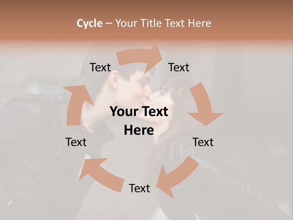 Boy Kiss Together PowerPoint Template