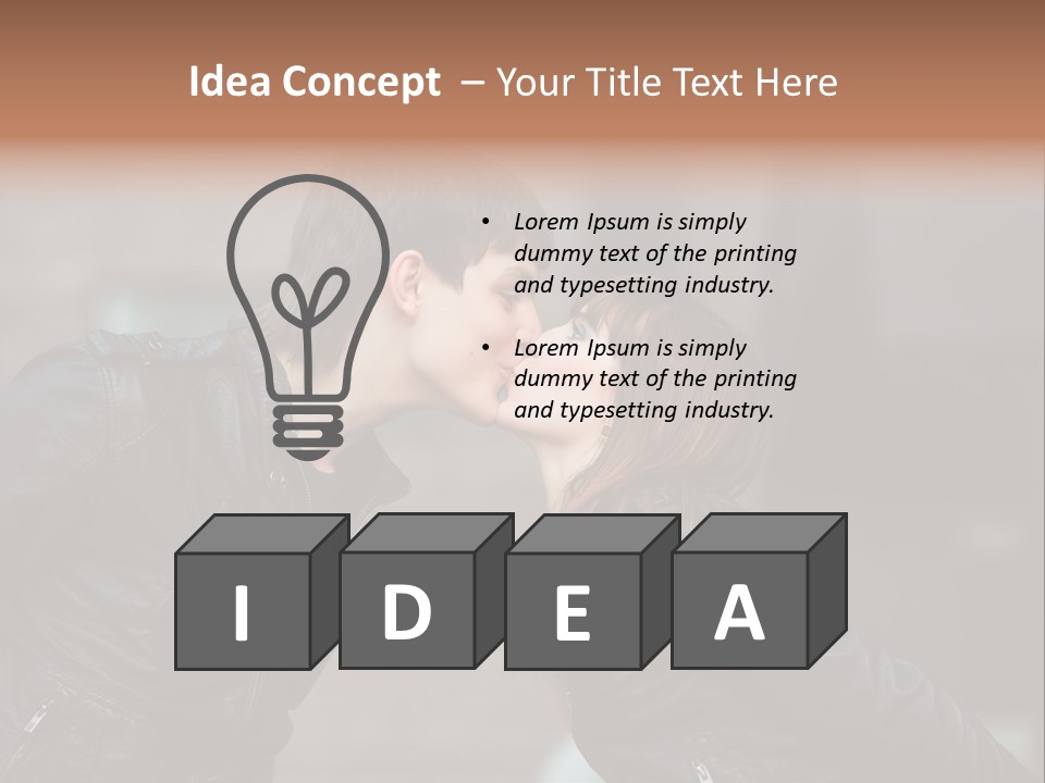 Boy Kiss Together PowerPoint Template