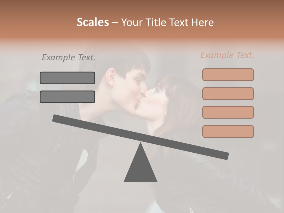 Boy Kiss Together PowerPoint Template