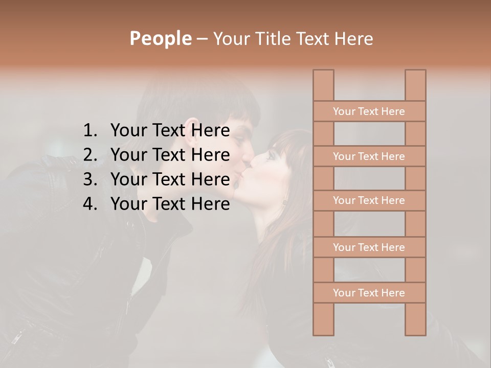 Boy Kiss Together PowerPoint Template