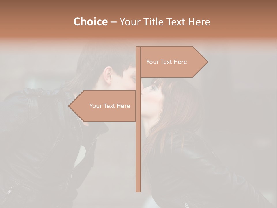 Boy Kiss Together PowerPoint Template