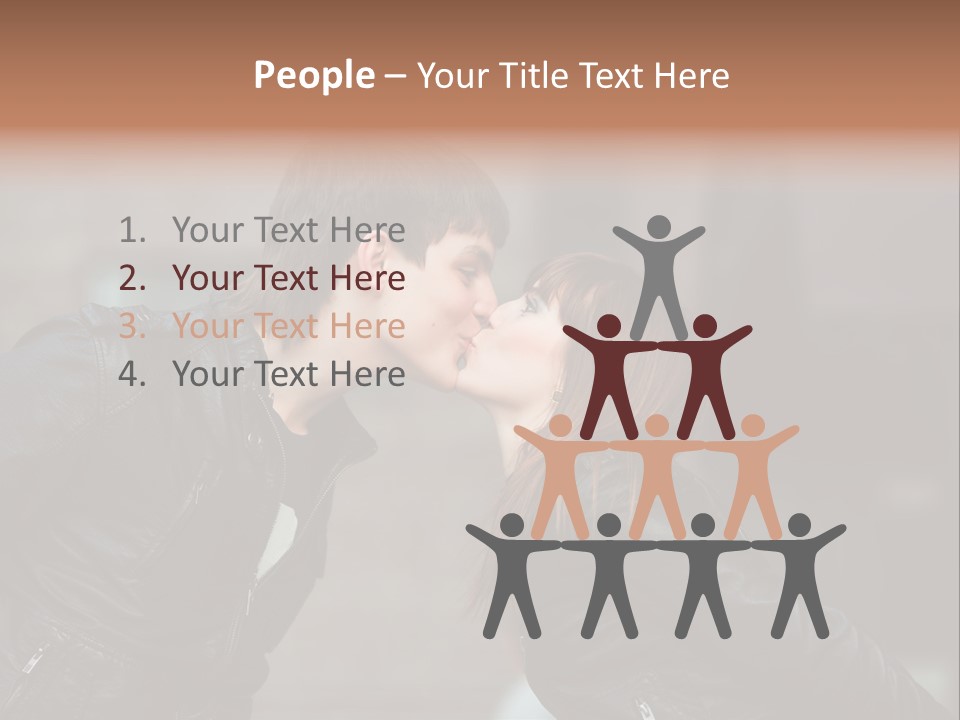 Boy Kiss Together PowerPoint Template