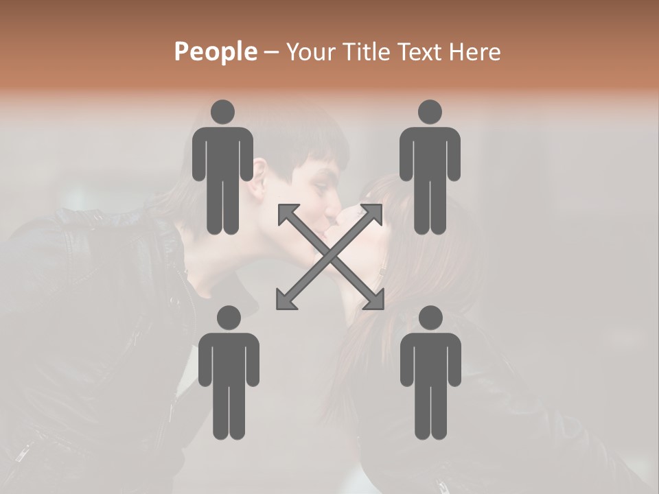 Boy Kiss Together PowerPoint Template