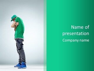 Fashion Posing Young PowerPoint Template