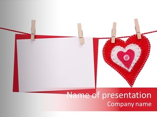 Love Clothespin Holiday PowerPoint Template