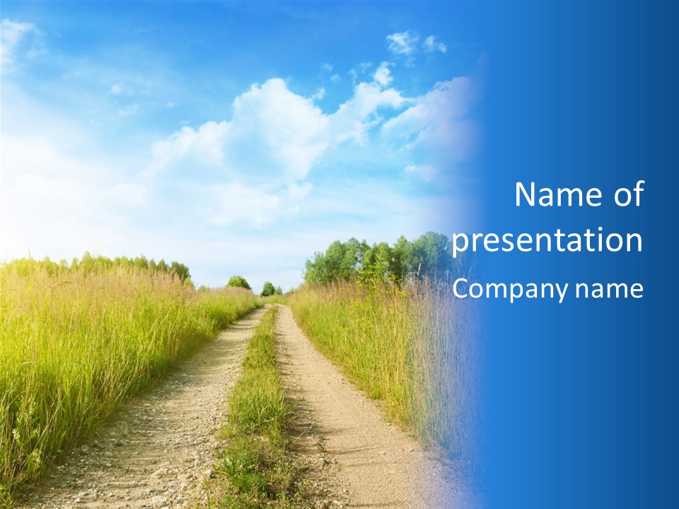 Rural Row Sunrise PowerPoint Template