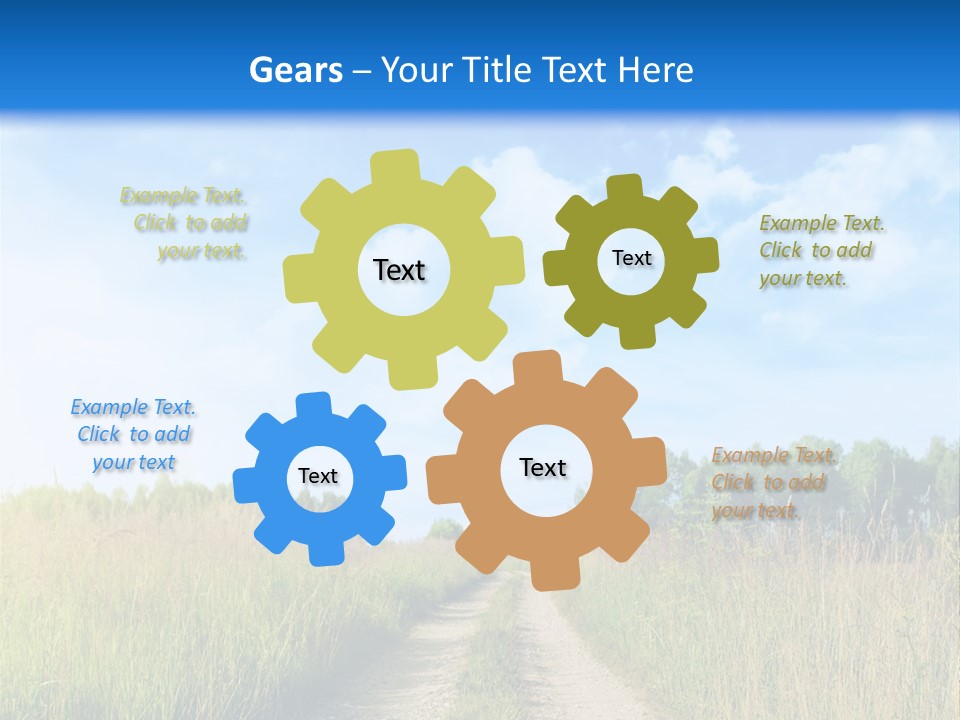 Rural Row Sunrise PowerPoint Template