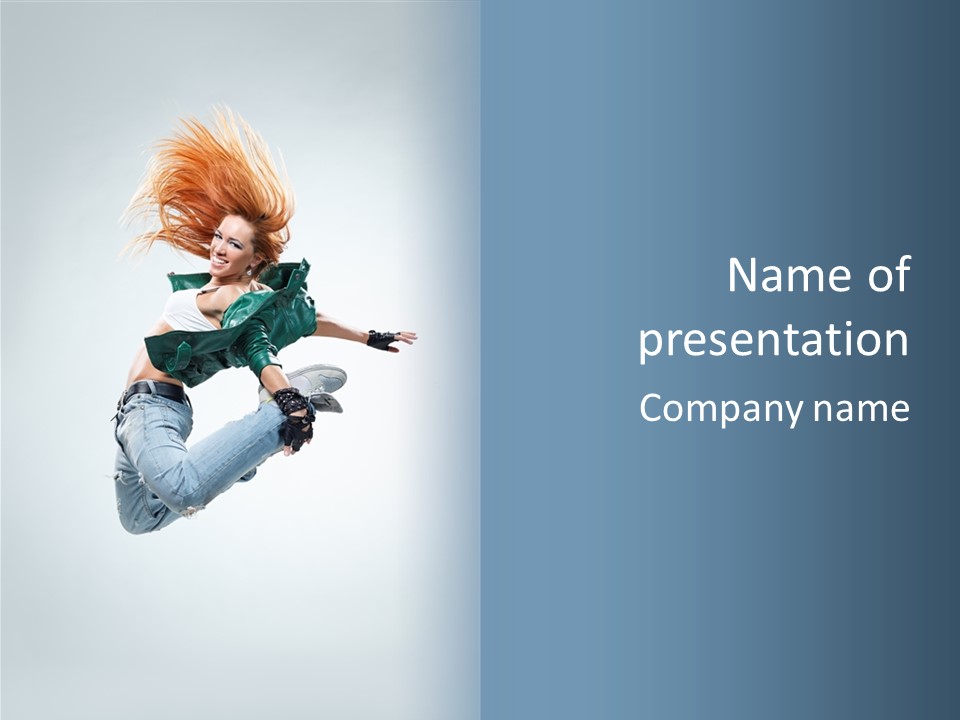 Pose Fitness Woman PowerPoint Template