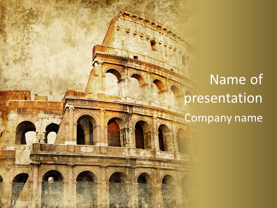 Construction History Stone PowerPoint Template