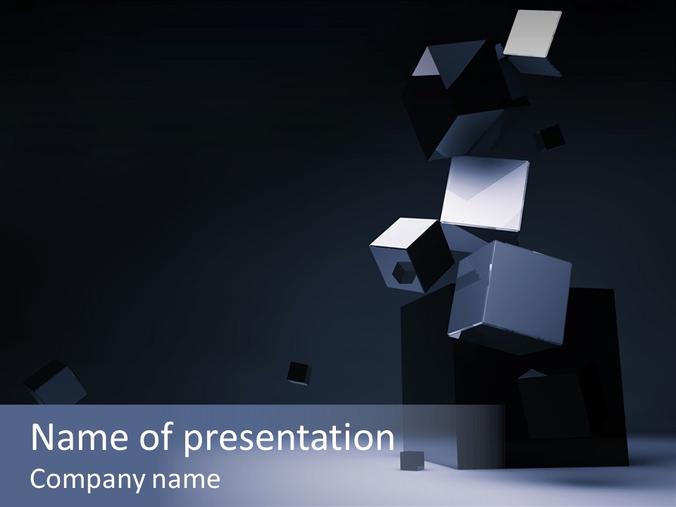 Box Blue Sphere PowerPoint Template