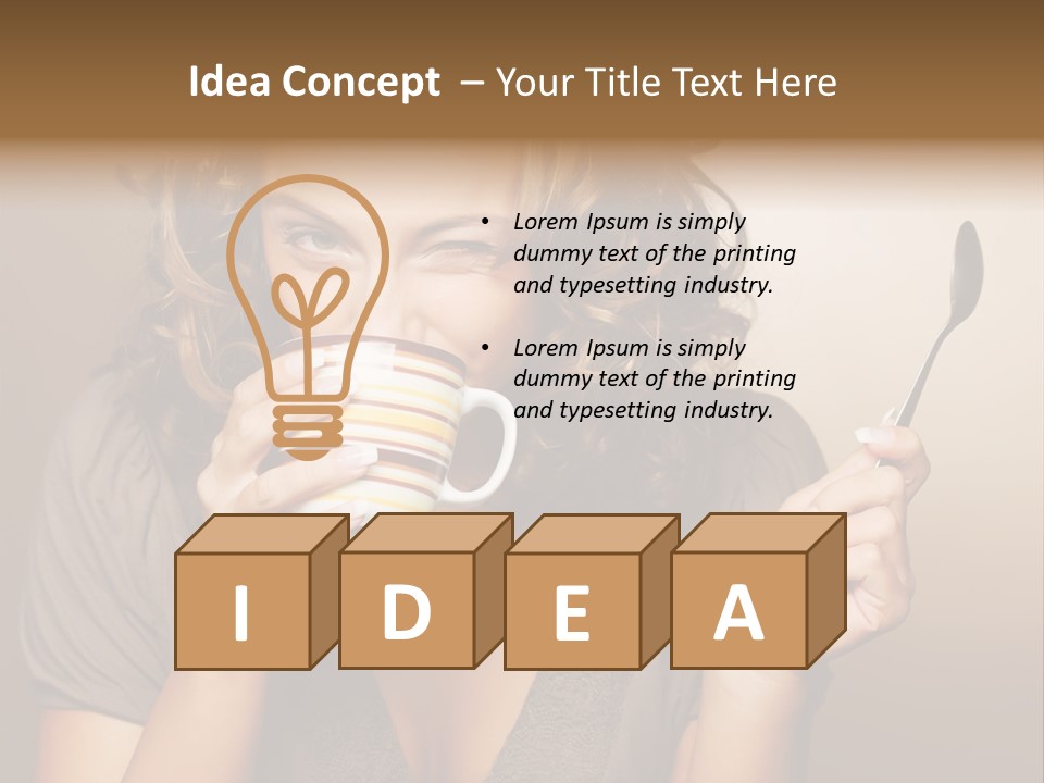 Cheerful Drink Person PowerPoint Template