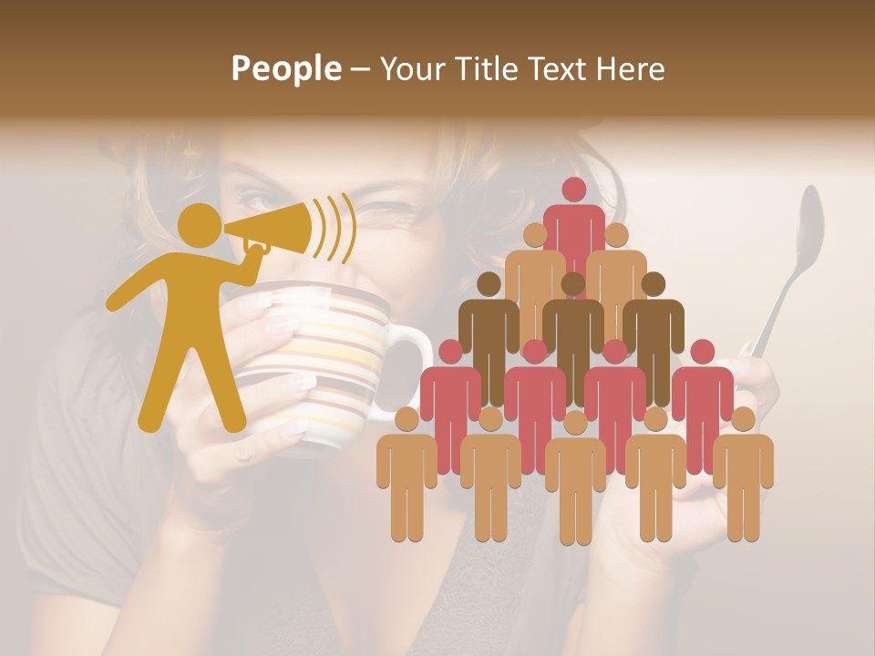 Cheerful Drink Person PowerPoint Template