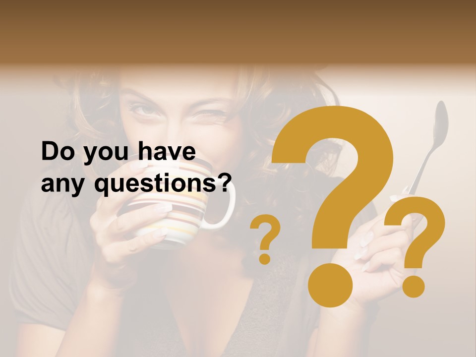 Cheerful Drink Person PowerPoint Template