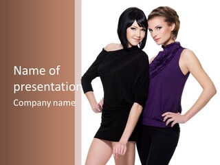 Brunette Hairstyle People PowerPoint Template