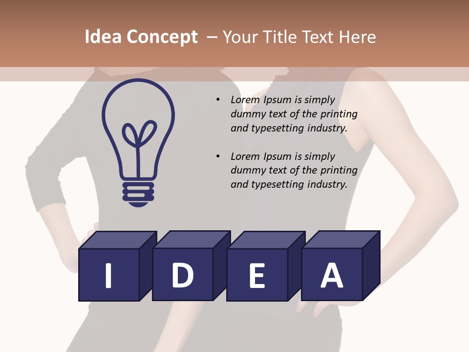 Brunette Hairstyle People PowerPoint Template