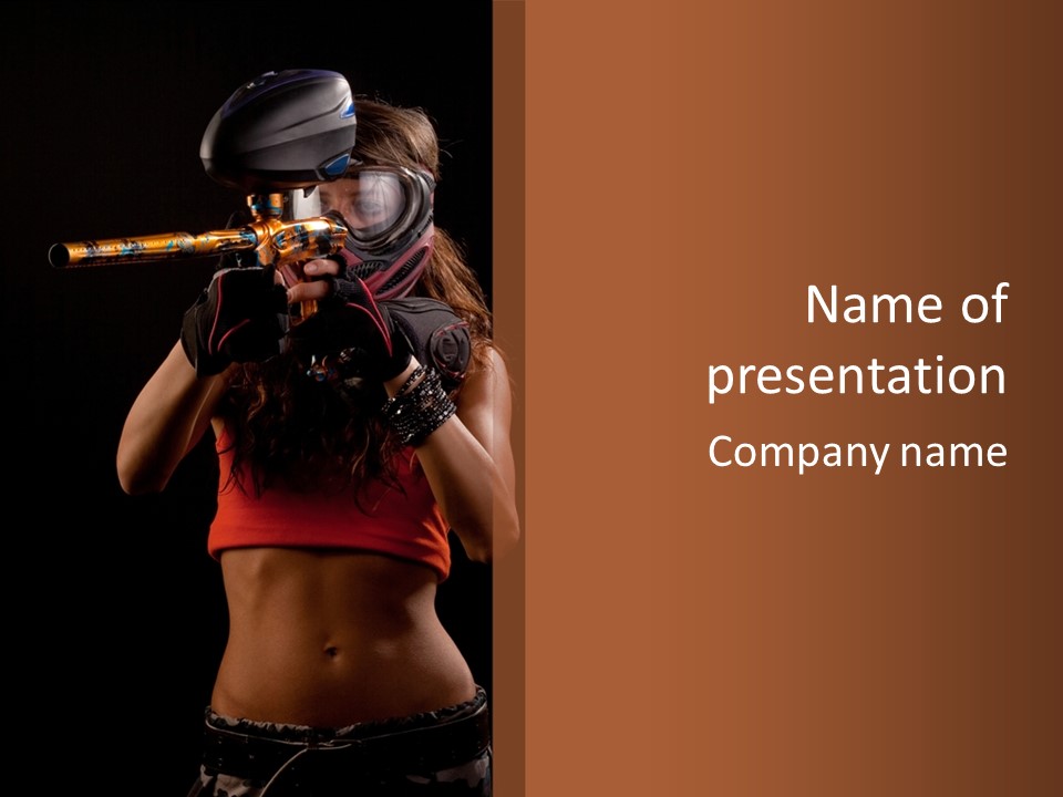 Isolated Soldier Posing PowerPoint Template