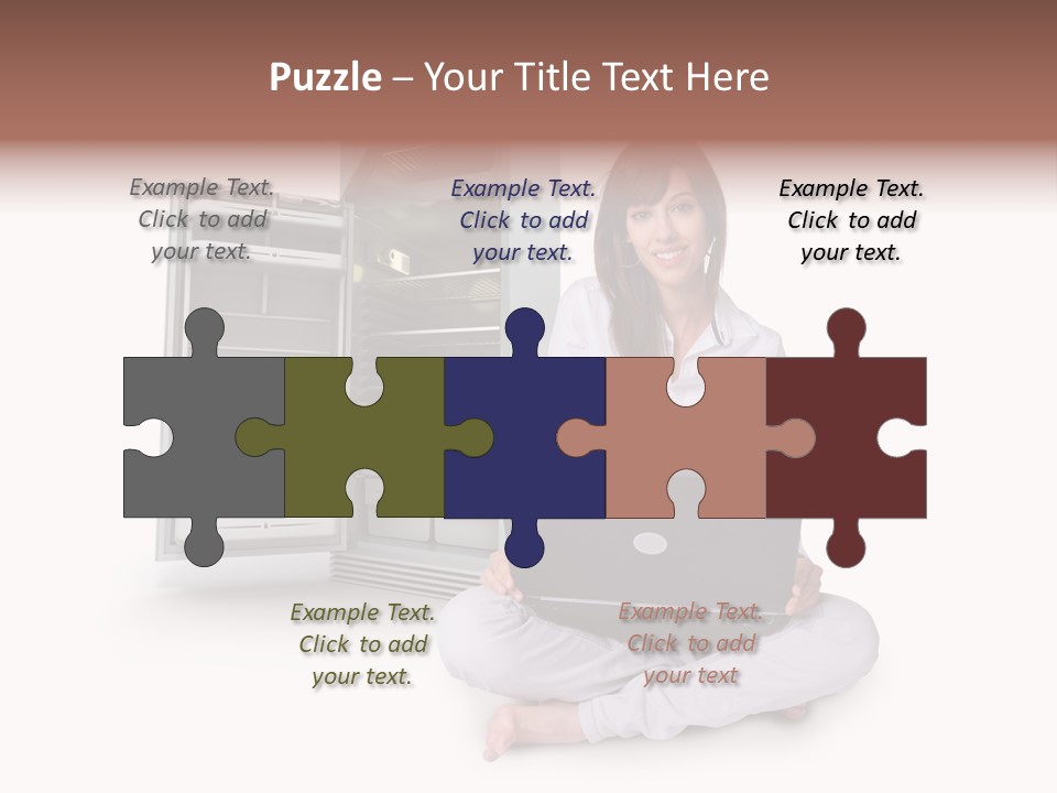 Woman Supermarket Technology PowerPoint Template