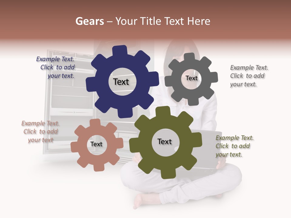 Woman Supermarket Technology PowerPoint Template