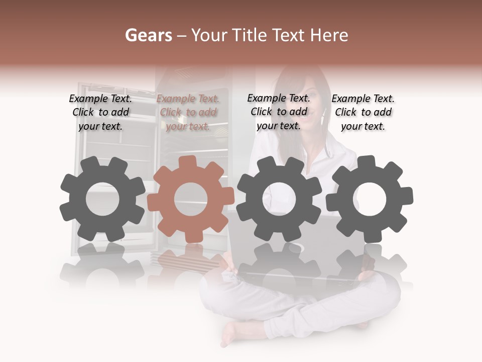 Woman Supermarket Technology PowerPoint Template