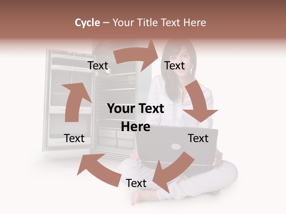 Woman Supermarket Technology PowerPoint Template