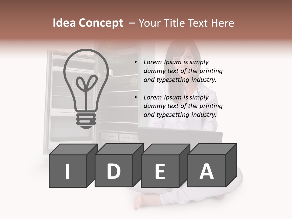 Woman Supermarket Technology PowerPoint Template