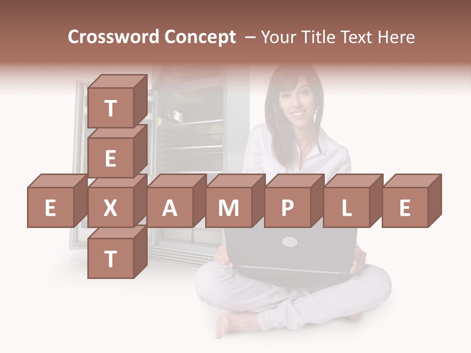 Woman Supermarket Technology PowerPoint Template