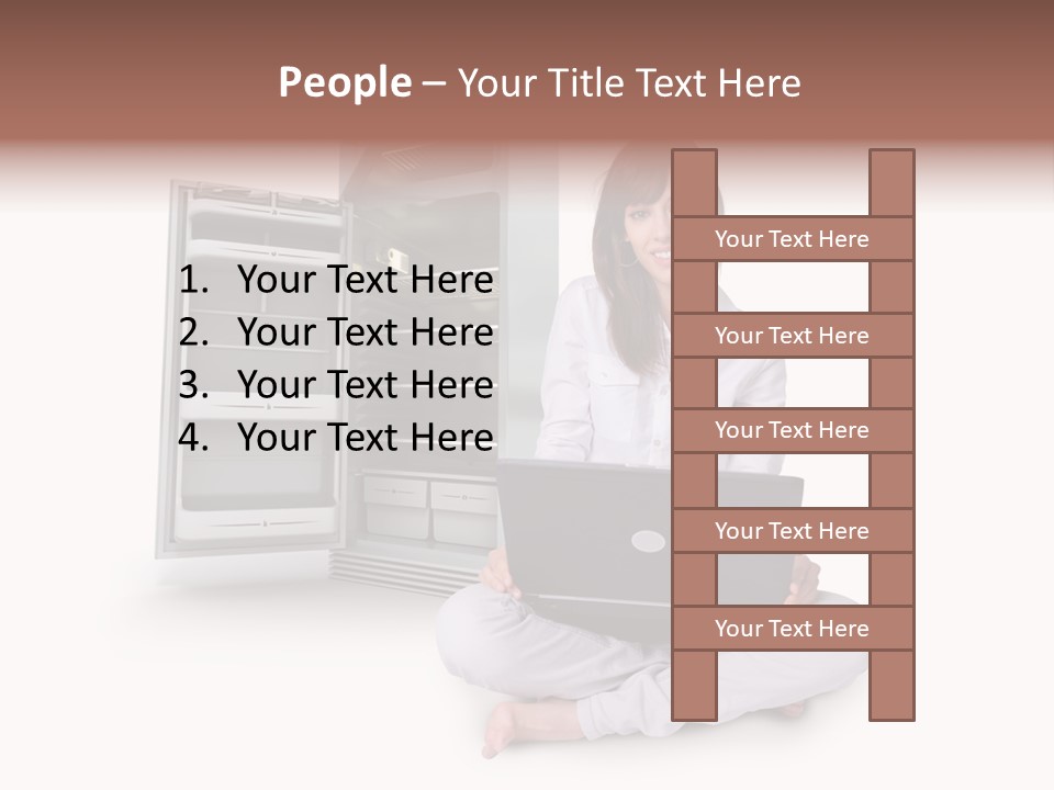 Woman Supermarket Technology PowerPoint Template