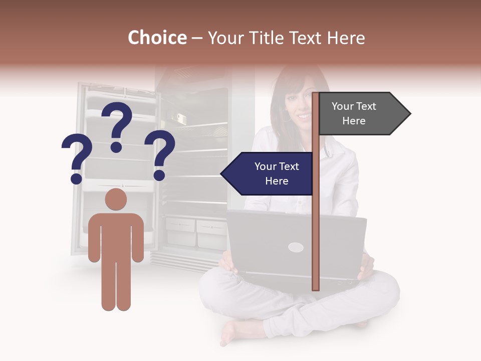 Woman Supermarket Technology PowerPoint Template