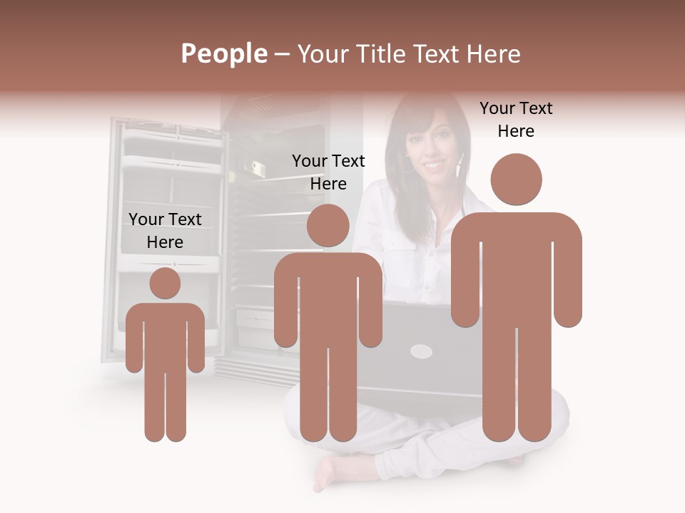 Woman Supermarket Technology PowerPoint Template